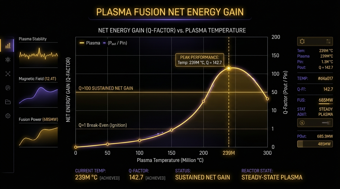 Plasma Fusion Net Energy Gain Chart